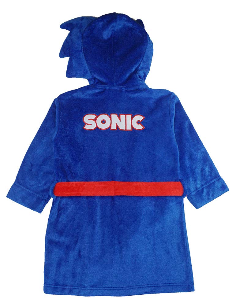 Sonic The Hedgehog Boy's Costume Plush Fleece Robe, Sonic Blue, 8 - Image 4
