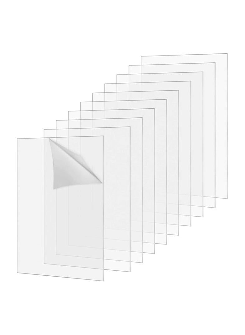 Slasa SLASA 15 Pieces Clear Acrylic Sheets 0.04 inch Thickness 8 x 10 Inches Transparent Square Panel Sheets with Protective Film for Picture Frame, Display Projects, DIY Craft - Image 1