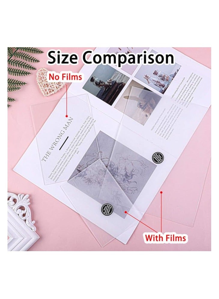 Slasa SLASA 15 Pieces Clear Acrylic Sheets 0.04 inch Thickness 8 x 10 Inches Transparent Square Panel Sheets with Protective Film for Picture Frame, Display Projects, DIY Craft - Image 2