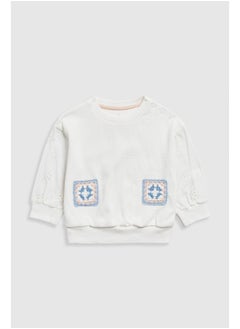 mothercare بلوزة وافل سويت مع كروشيه  - Image 1
