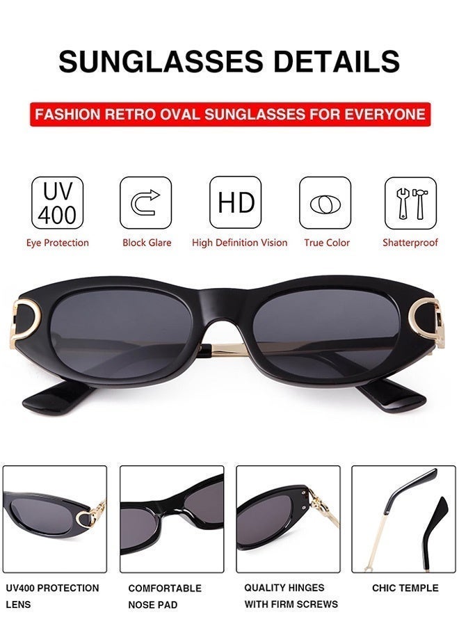 سِيكجُوك نظارات شمسية نسائية بيضاوية رجعية للرجال والنساء: نظارة ونظاره شمسيه كلاسيكية من التسعينات بيضاوية ضيقة بتصميم عين القط عصرية قديمة مع حماية من الأشعة فوق البنفسجية مثالية للسفر والحياة اليومية نضارات شمسيه رجالية ونسائيه ونساءيه ورجاليه ورجالي نضرات رجال النظارات الشمسية أسود - Image 4
