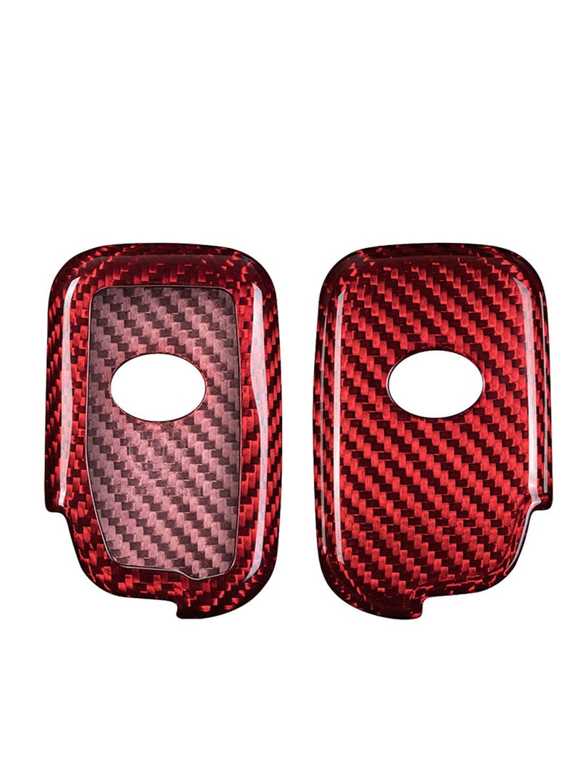 Generic - Carbon Fiber Key Fob Cover  For Lexus ES350 GS300 GS350 GS430 GS450h GS460 HS250h IS250 IS350 IS-C IS-F LS460 LS600h LX570 RX270 RX350 Base Car Remote Key - Red - Image 1