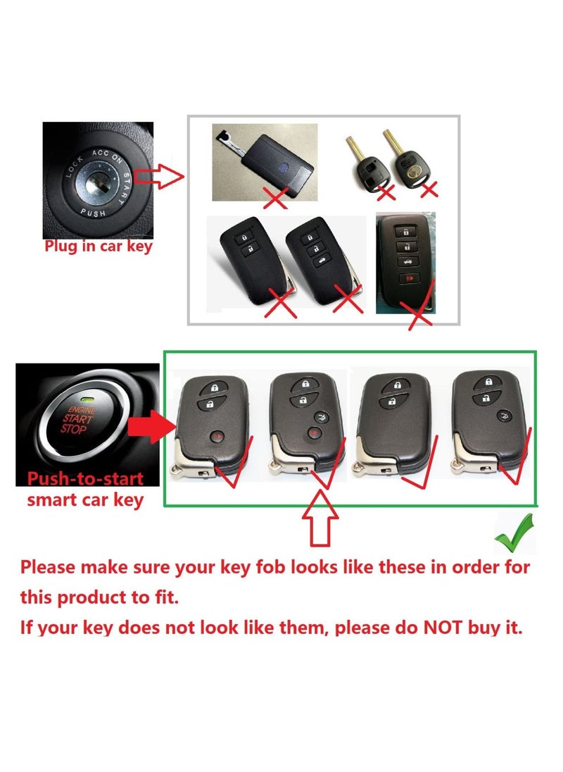 Generic - Carbon Fiber Key Fob Cover  For Lexus ES350 GS300 GS350 GS430 GS450h GS460 HS250h IS250 IS350 IS-C IS-F LS460 LS600h LX570 RX270 RX350 Base Car Remote Key - Red - Image 1