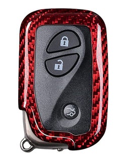 Carbon Fiber Key Fob Cover  For Lexus ES350 GS300 GS350 GS430 GS450h GS460 HS250h IS250 IS350 IS-C IS-F LS460 LS600h LX570 RX270 RX350 Base Car Remote Key - Red