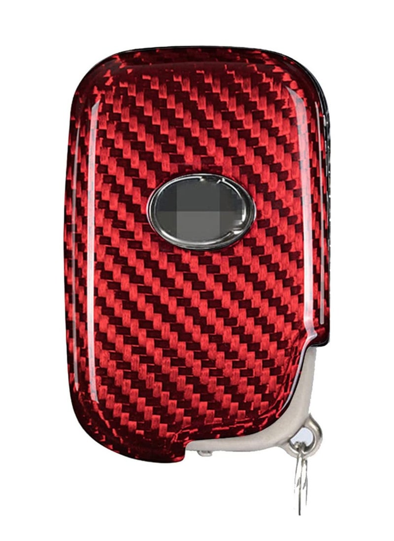 Generic - Carbon Fiber Key Fob Cover  For Lexus ES350 GS300 GS350 GS430 GS450h GS460 HS250h IS250 IS350 IS-C IS-F LS460 LS600h LX570 RX270 RX350 Base Car Remote Key - Red - Image 1