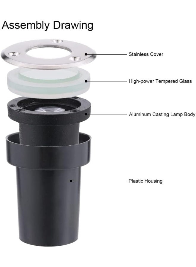 Melfi 1W/3W/7W Led Outdoor Underground Light - Ip65 Waterproof, Recessed Uplighter For Driveway, Garden, And Patio. Ac 220-240V, Walk-Over Design, Perfect For Landscape Lighting. (3W Warm White) - Image 3