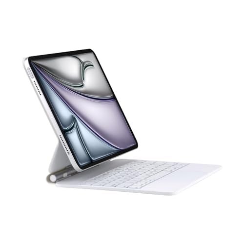 QUARK Magic Keyboard Case for iPad Air 11-inch (M3 2025 / M2 2024) & iPad Pro 11-inch (4th, 3rd, 2nd,1st Gen), Keyboard Case for 10.9" iPad Air (5/4 Gen) with Trackpad/Backlit Keys, White - Image 1