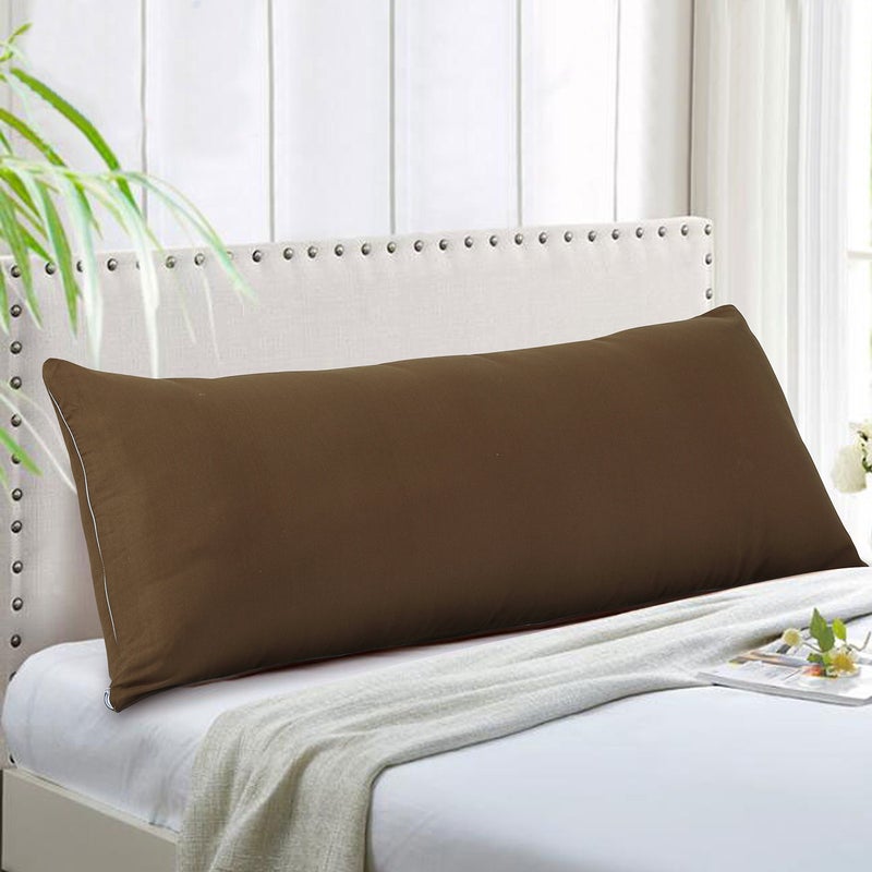 EVOLIVE غطاء وسادة جسم EVOLIVE ميكروفايبر فائق النعومة 21"x54" مع إغلاق بسحاب مخفي (غطاء وسادة جسم 21"x54"، بني) - Image 2