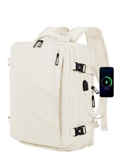 ARCOON ARCOON Travel Backpack for Women Men, Carry on Backpack, 17" Laptop Backpacks, 18×14×8 Inches Airlines Personal Item Bag (Beige)  - Image 1