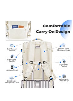 ARCOON ARCOON Travel Backpack for Women Men, Carry on Backpack, 17" Laptop Backpacks, 18×14×8 Inches Airlines Personal Item Bag (Beige)  - Image 3
