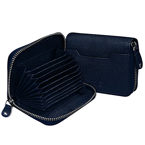 ABYS Genuine Leather Unisex Blue Bank | Business Card Holder Wallet - Image 1
