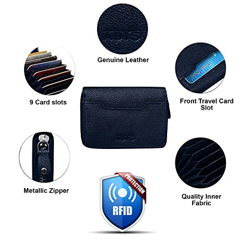 ABYS Genuine Leather Unisex Blue Bank | Business Card Holder Wallet - Image 3