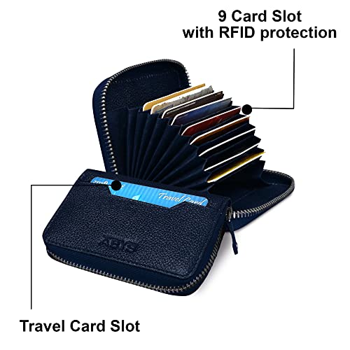 ABYS Genuine Leather Unisex Blue Bank | Business Card Holder Wallet - Image 4