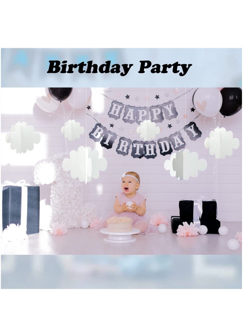 Captaintech 16 Pcs 3D Cloud Decorations Hanging Clouds for Ceiling,Cloud Decor Cloud Garland Cloud Party Decorations for Aesthetic Room Decor Birthday Art Wedding Baby Shower Decor, White - Image 3