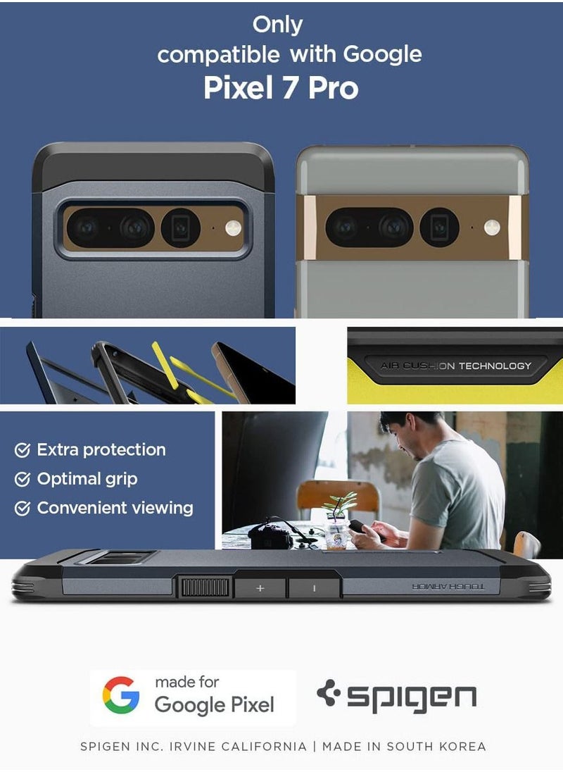 Spigen غطاء حماية Tough Armor لهاتف Google Pixel 7 Pro مع إسفنج شديد التحمل - معدن رمادي  - Image 2