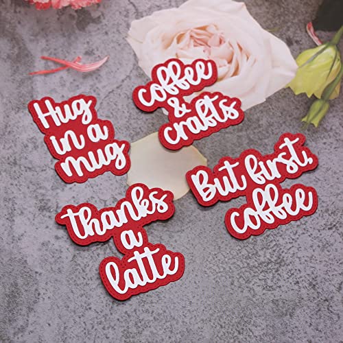 K.S. CRAFT KSCRAFT Coffee Sentiment Shadow Words Metal Cutting Dies Stencils for DIY Scrapbooking/Photo Album Decorative Embossing DIY Paper Cards - Image 1