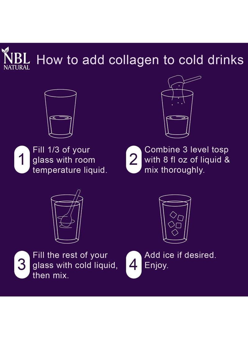 NBL Natural Marine Collagen Powder, Unflavoured, 12g Collagen Per Serving, 221g, 18 Servings  - Image 3