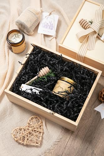 Mefleet 1/2 LB Crinkle Cut Paper Shred Filler 8 oz Black Crinkle Shredded Paper for Gift Box - Gift Basket Bag Filler - Grass Cushion Stuffing for Easter, Mother's day, Birthday Packaging Wrapping - Image 3