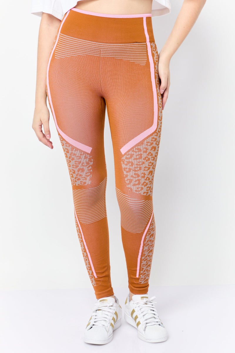 Adidas Adidas by Stella McCartney Women Sportswear Fit Brand Logo Training Leggings, Brown - Image 1