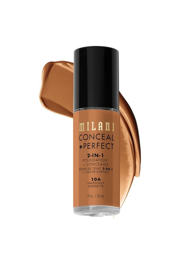 MILANI Conceal + Perfect 2 In 1 Foundation + Concealer Hazelnut (1 Fl. Oz.) Cruelty Free Liquid Foundation Cover Under Eye Circles Blemishes & Skin Discoloration For A Flawless Complexion - Image 1