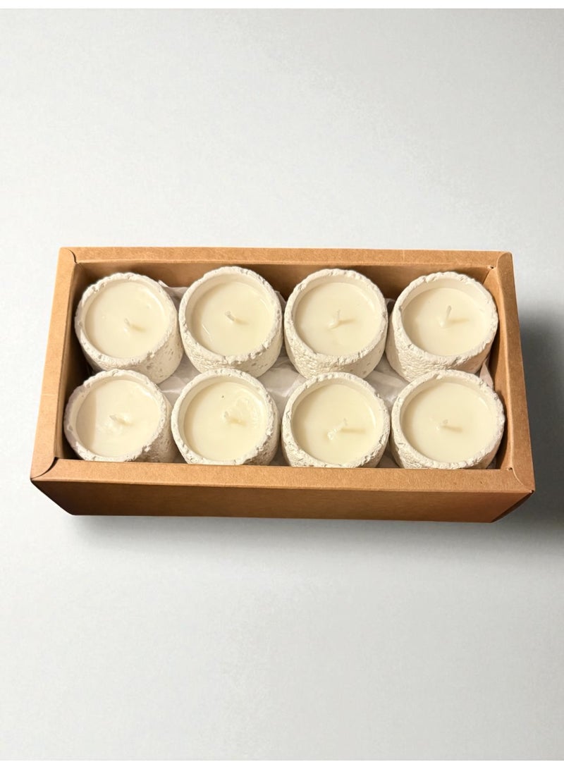 ANUM BY MUNA Set of 8 Small Scented Candles – Vanilla & Powder Fragrance - Image 4