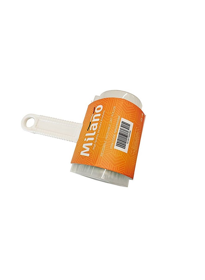 milano أسطوانة إزالة الوبر القابلة لإعادة الاستخدام والغسل من ميلانو – حل صديق للبيئة وقابل للتحمل لإزالة الوبر من الملابس والأثاث، سهل التنظيف، تصميم قابل لإعادة الاستخدام، يزيل شعر الحيوانات الأليفة والغبار والوبر بكفاءة 16X8X10 سم - Image 1