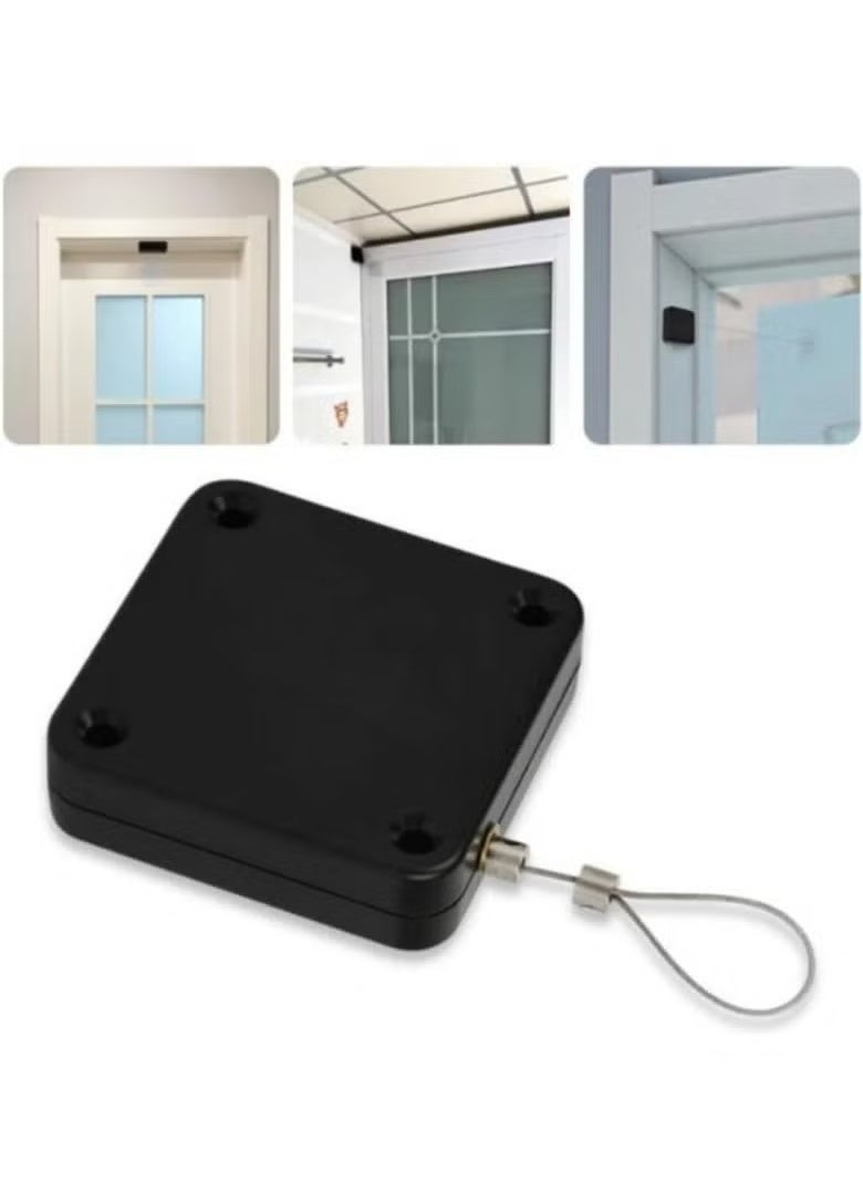Generic New Generation Automatic Sensor Door Closer Automatic Door Closer With Pull Cord Type Door Closer Punch-Free Installation Adjustable Strength For Doors In Hotel Restaurant Office1500g Strength  - Image 1