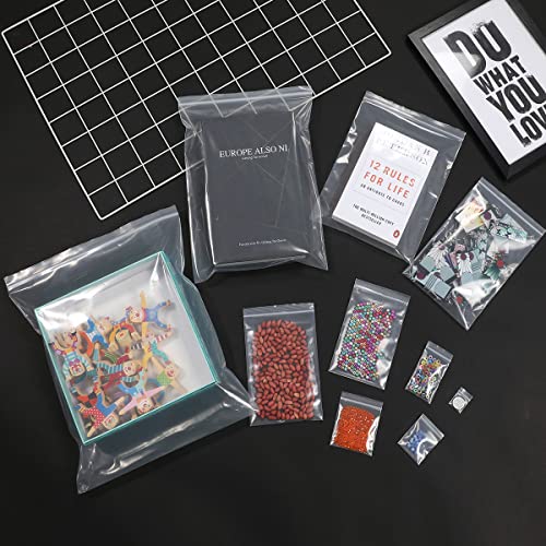 Foopama 200PCS 1" x 1" 4Mil Small Clear Zip Bags, Reclosable Mini Zip Plastic Baggies Heavy Duty Lock Poly Bag For Jewelry Pill Beads Coin Thick Zipper - Image 3