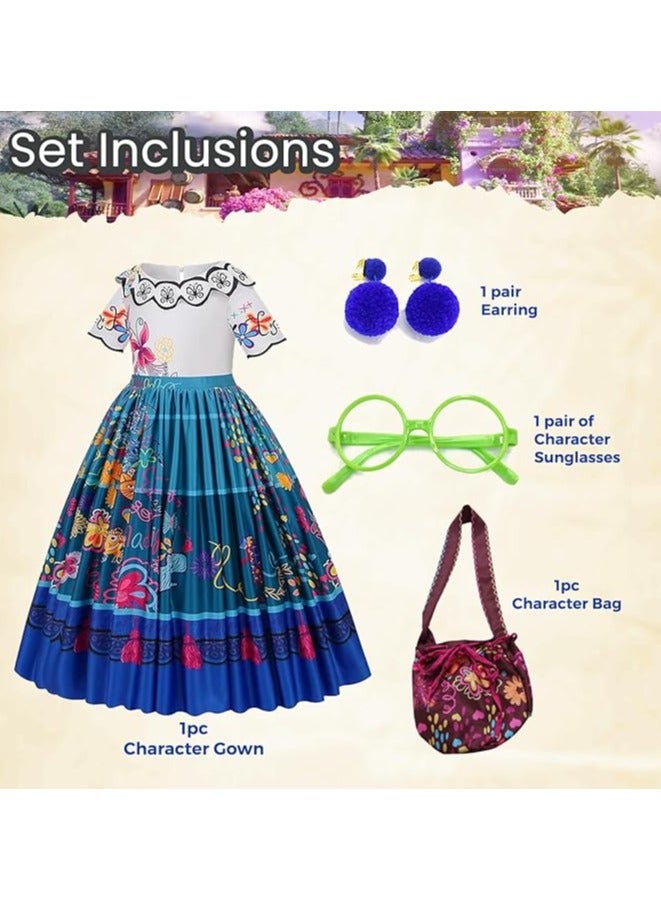 Home Smart Queen Costume Dress with Glasses and Ear Clip for Girls Cosplay Dress Up Costume Party Favor or Any Special Day  - Image 2
