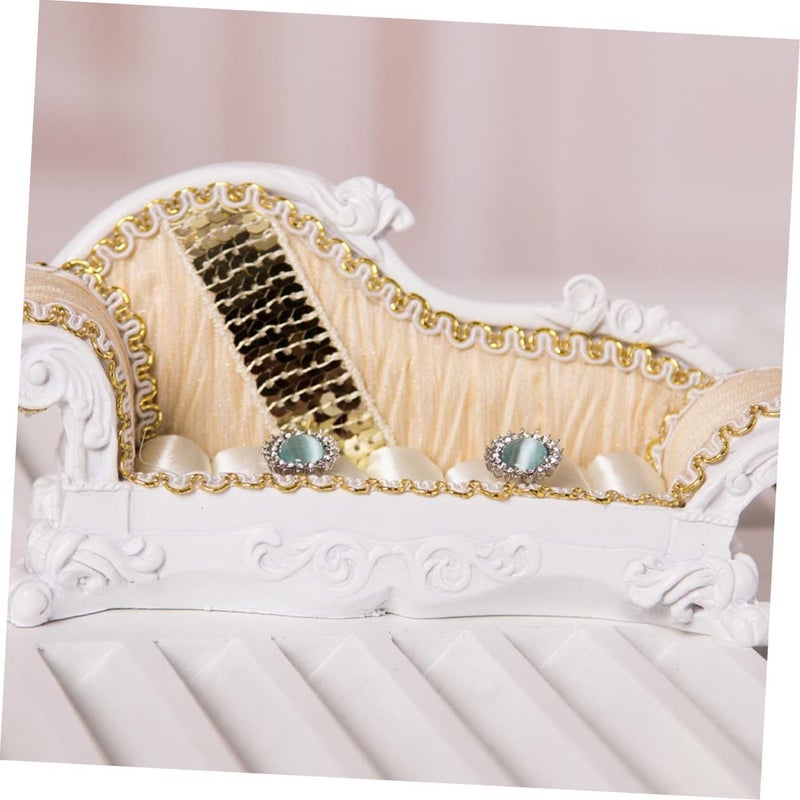 Elegant Resin Sofa Shaped Jewelry Organizer Holder for Earrings Rings Home Decor - Image 3