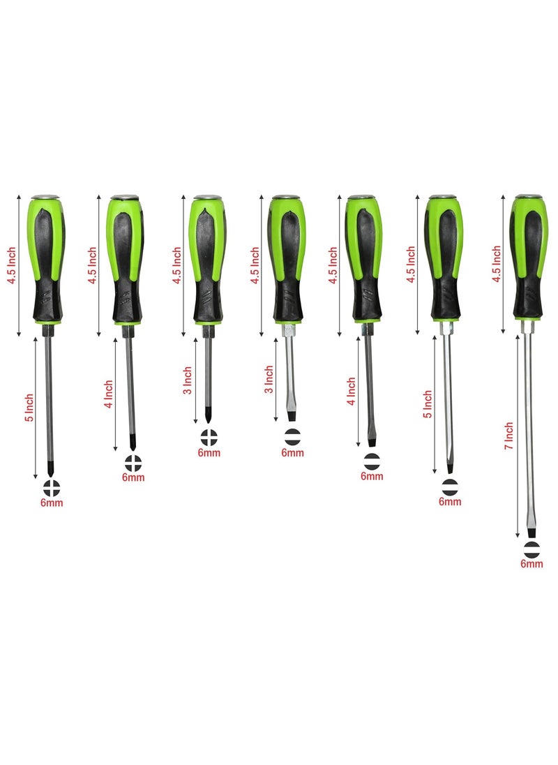 Digital Craft - Digital Craft 7pcs phillips and slotted professional set screwdriver kit big soft handle universal tool ktis 7Pc Screw Driver Set8Inch Combination PlierLine Tester - Image 1