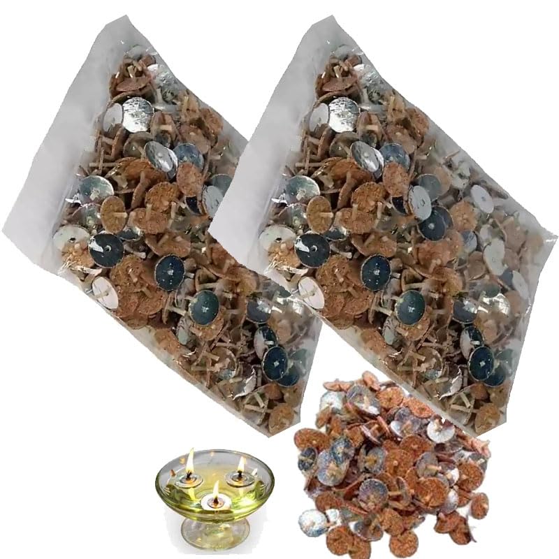 ZILKA Zilka Floating Vaat, Silver Cork Vaati, Pouch of 1,000 Pieces, Parsi Vaat, Wax Wicks - Smokeless  - Image 1