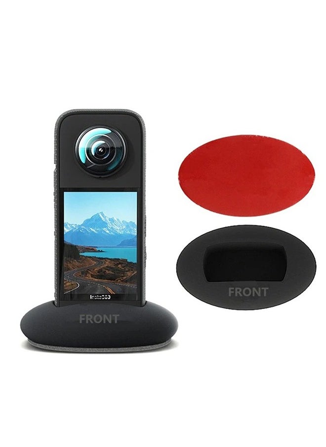 O Ozone - Silicone Desktop Base Stand Compatible with Insta360 X4 Panoramic Action Camera - Protective Non-Slip Mount Accessories for Insta360 X4 - Black - Image 1