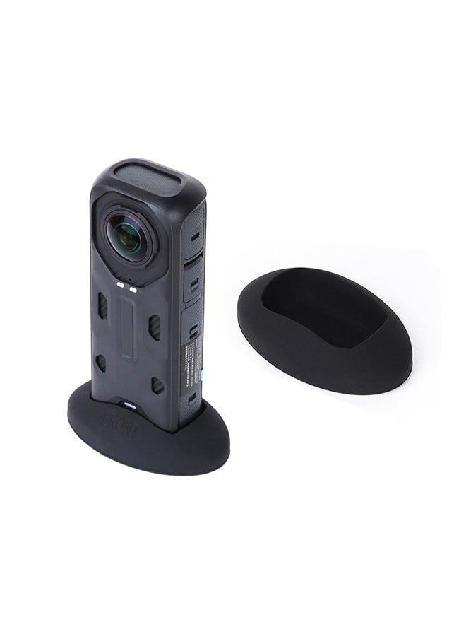 O Ozone - Silicone Desktop Base Stand Compatible with Insta360 X4 Panoramic Action Camera - Protective Non-Slip Mount Accessories for Insta360 X4 - Black - Image 1