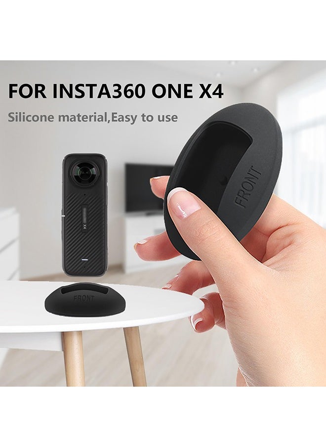 O Ozone - Silicone Desktop Base Stand Compatible with Insta360 X4 Panoramic Action Camera - Protective Non-Slip Mount Accessories for Insta360 X4 - Black - Image 1