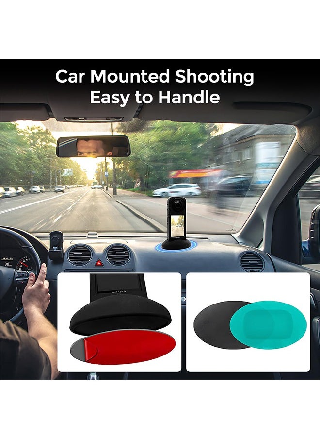 O Ozone - Silicone Desktop Base Stand Compatible with Insta360 X4 Panoramic Action Camera - Protective Non-Slip Mount Accessories for Insta360 X4 - Black - Image 1