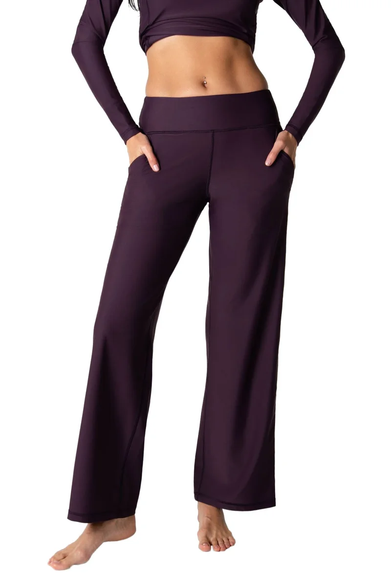 كويجا صن وير COEGA Ladies Wide Leg Swim Trousers - Midnight Plum