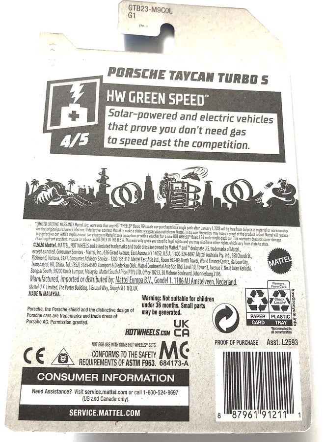 die cast DieCast Hotwheels Porsche Taycan Turbo S - HW Green Speed 4/5 [Maroon] 208/250 - Image 2