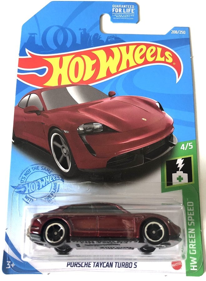 die cast DieCast Hotwheels Porsche Taycan Turbo S - HW Green Speed 4/5 [Maroon] 208/250 - Image 1