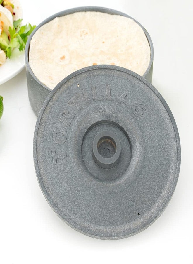 Restaurantware 8.5 x 2.3 Inch Tortilla Warmer 1 Microwavable Tortilla Holder - Lid Included Insulated Gray Plastic Tortilla Keeper Tortilla Server For Homes and Restaurants Durable - Image 5