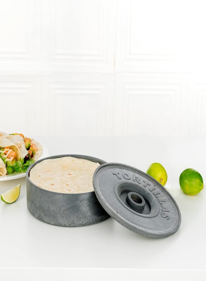 Restaurantware 8.5 x 2.3 Inch Tortilla Warmer 1 Microwavable Tortilla Holder - Lid Included Insulated Gray Plastic Tortilla Keeper Tortilla Server For Homes and Restaurants Durable - Image 3