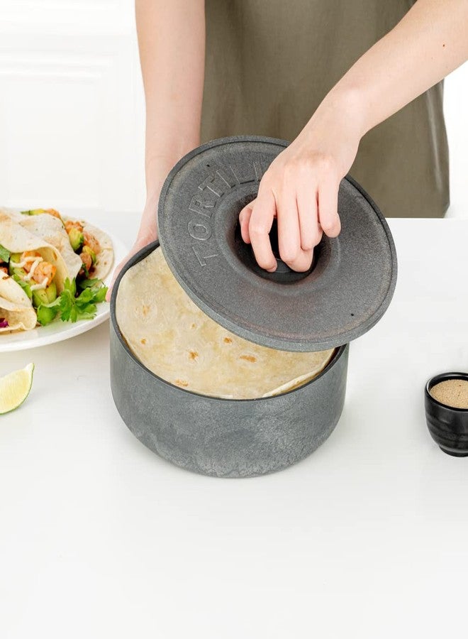 Restaurantware 8.5 x 2.3 Inch Tortilla Warmer 1 Microwavable Tortilla Holder - Lid Included Insulated Gray Plastic Tortilla Keeper Tortilla Server For Homes and Restaurants Durable - Image 4