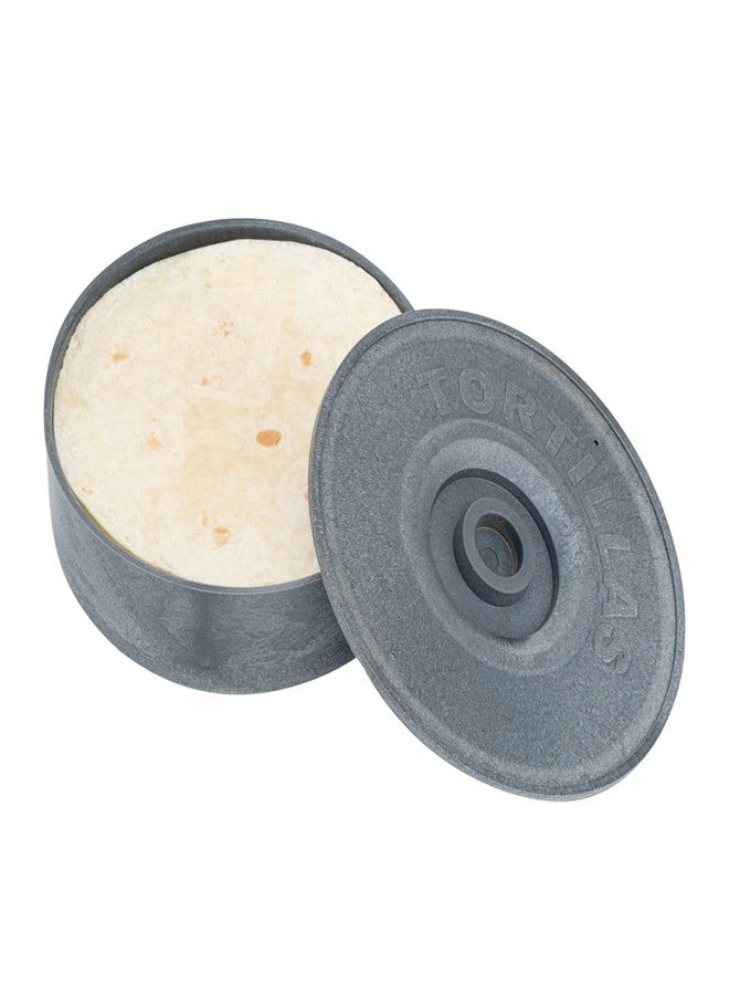 Restaurantware 8.5 x 2.3 Inch Tortilla Warmer 1 Microwavable Tortilla Holder - Lid Included Insulated Gray Plastic Tortilla Keeper Tortilla Server For Homes and Restaurants Durable - Image 1