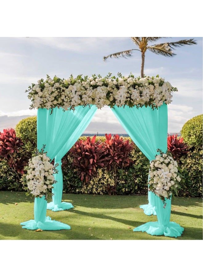 LINXTAR Wedding Arch Draping Fabric 30'' x 18FT Sheer Chiffon Arch Drape Backdrop 1 Panel Teal Drape for Summer Wedding Bridal Shower Baby Shower Photo Booth Church Birthday Party Outdoor Decoration - Image 5