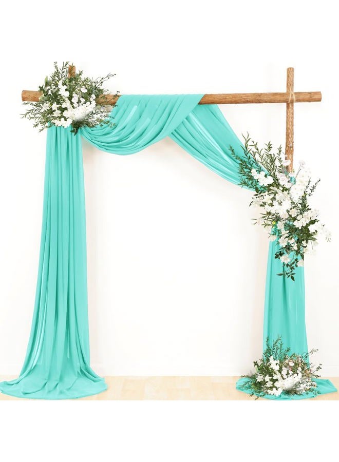 LINXTAR Wedding Arch Draping Fabric 30'' x 18FT Sheer Chiffon Arch Drape Backdrop 1 Panel Teal Drape for Summer Wedding Bridal Shower Baby Shower Photo Booth Church Birthday Party Outdoor Decoration - Image 4
