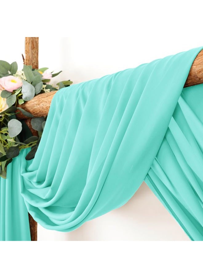 LINXTAR Wedding Arch Draping Fabric 30'' x 18FT Sheer Chiffon Arch Drape Backdrop 1 Panel Teal Drape for Summer Wedding Bridal Shower Baby Shower Photo Booth Church Birthday Party Outdoor Decoration - Image 2