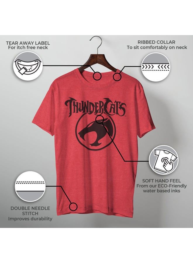 Fifth Sun Men's ThunderCats Circle Logo T-Shirt - Red Heather - X Large - Image 3