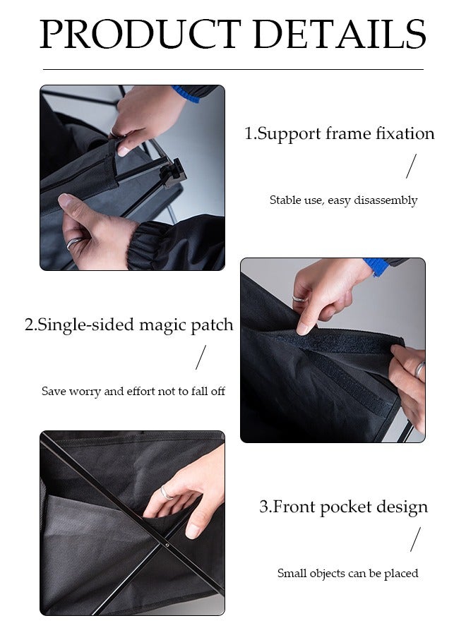 DUNISO طاولة قابلة للطي متعددة الوظائف، طاولة شاطئية خفيفة الوزن من سبائك الألمنيوم، مع حقيبة تخزين، للنزهات، الطهي، الشاطئ، التنزه، الصيد، 41 * 30 * 35 سم، أسود - Image 4