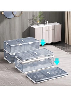 NKX Space-Saving Drawer-Style Folding Under Bed Storage Box with Wheels 18cm  - Image 3