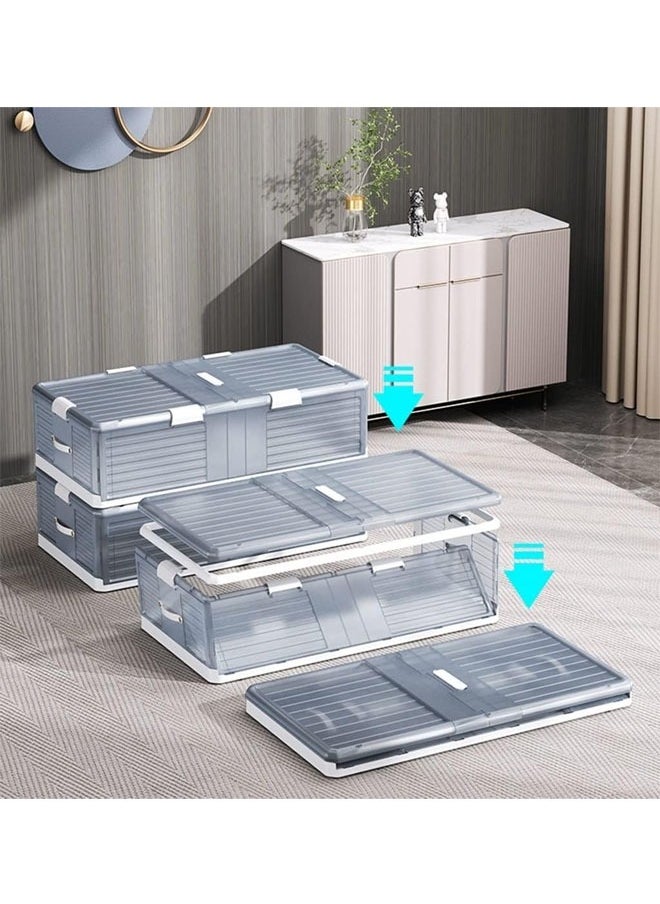 NKX - Space-Saving Drawer-Style Folding Under Bed Storage Box with Wheels 18cm - Image 1